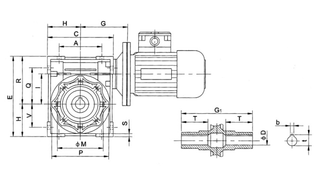 NMRV減速機(jī)電機(jī)參數(shù)圖 NMRV減速機(jī)電機(jī)參數(shù)圖